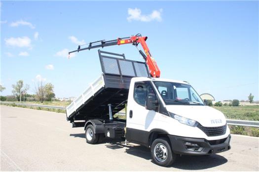 Iveco Daily 35C14 passo 3450 allestito con gru e ribaltabile (venduto)